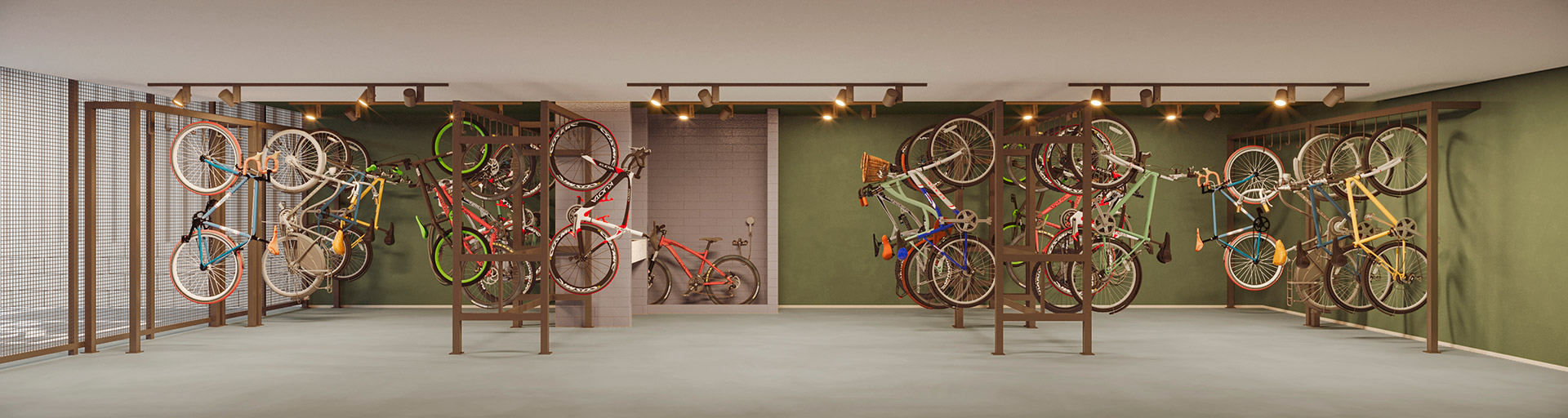 Perspectiva ilustrada do bicicletário