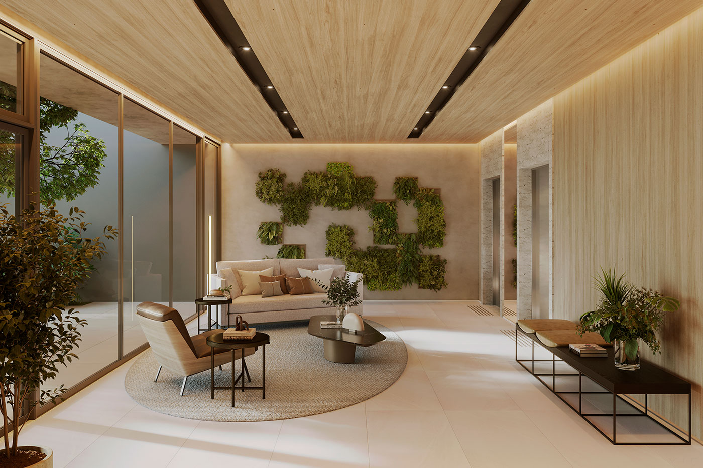 Perspectiva ilustrada do lobby