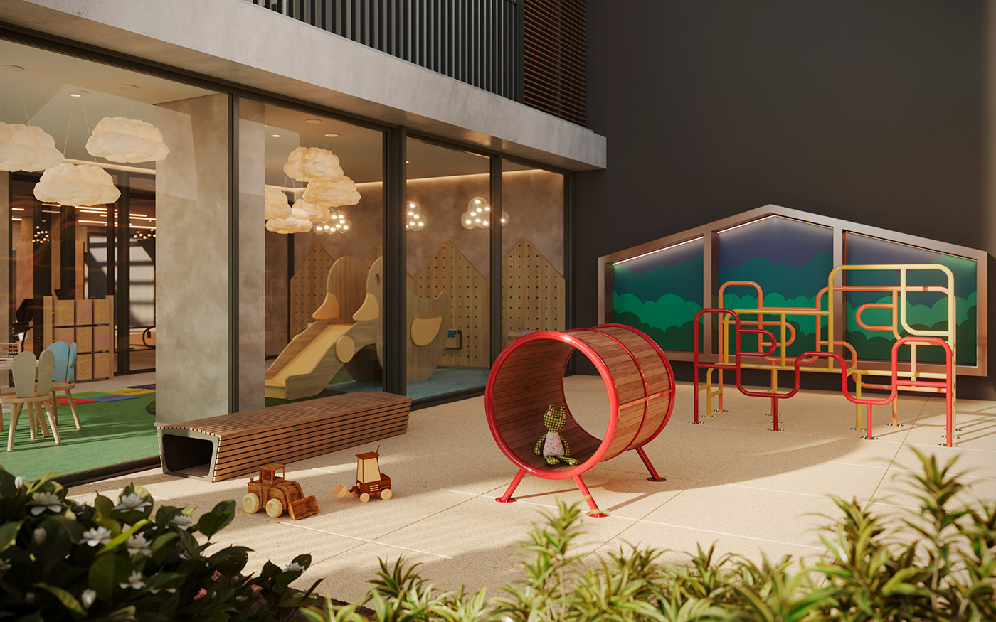Perspectiva ilustrada do playground