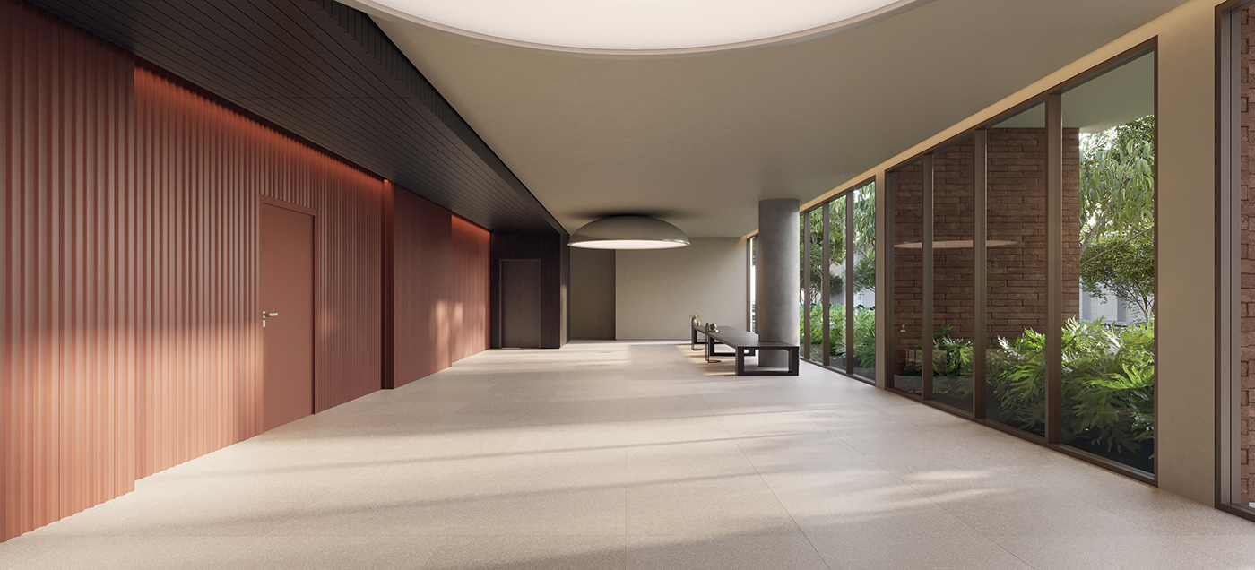 Perspectiva ilustrada do lobby