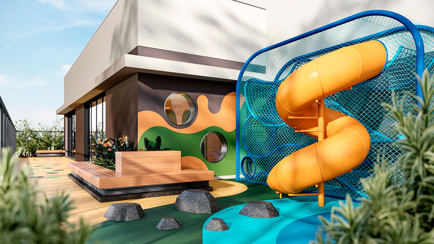Perspectiva ilustrada do playground