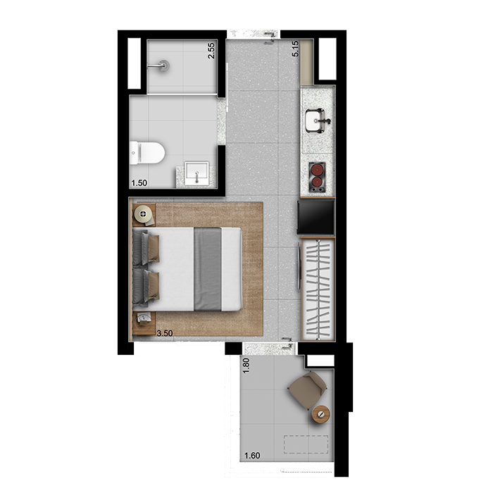 STUDIO DE 25 M²