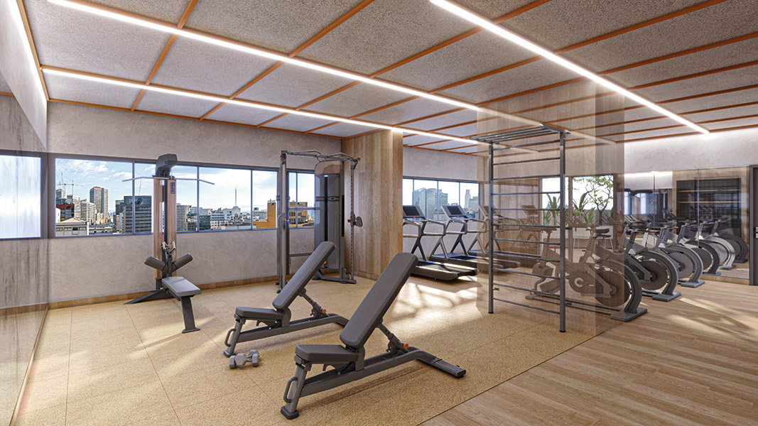 Perspectiva ilustrada do fitness