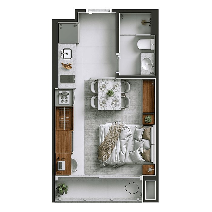 STUDIO DE 25 M² - OPÇÃO